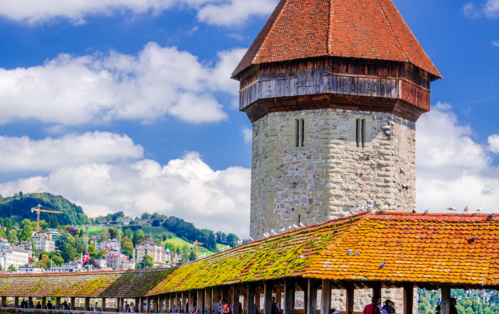 Bridge with tower in Lucerne