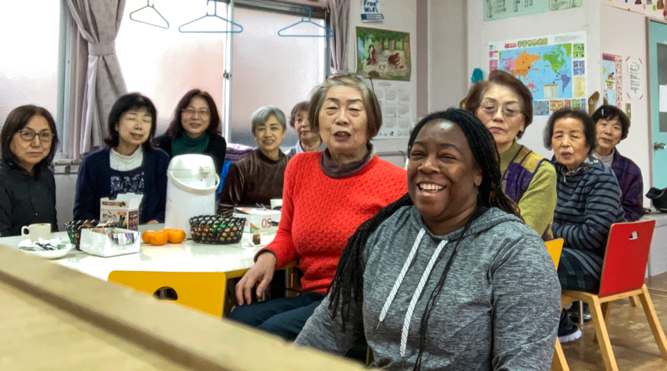 Tia with her new friends in Japan | SIM International