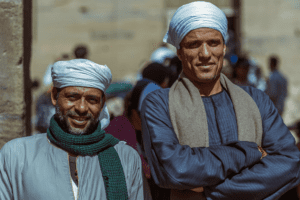 Traditional Egyptian Men in Aswan Market